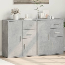 Aparador de madera ingeniería 2 uds gris hormigón 60x31x70 cm de , Aparadores - Ref: Foro24-3276563, Precio: 157,55 €, Descue...