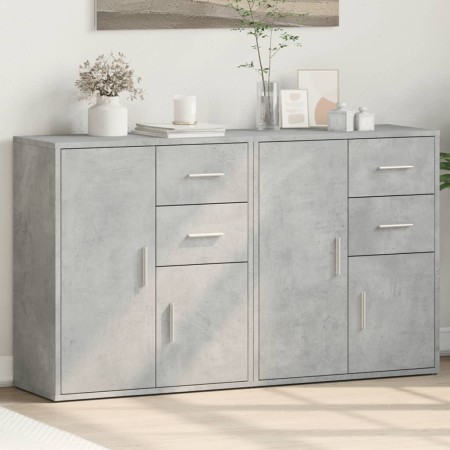 Aparador de madera ingeniería 2 uds gris hormigón 60x31x70 cm de , Aparadores - Ref: Foro24-3276563, Precio: 157,55 €, Descue...