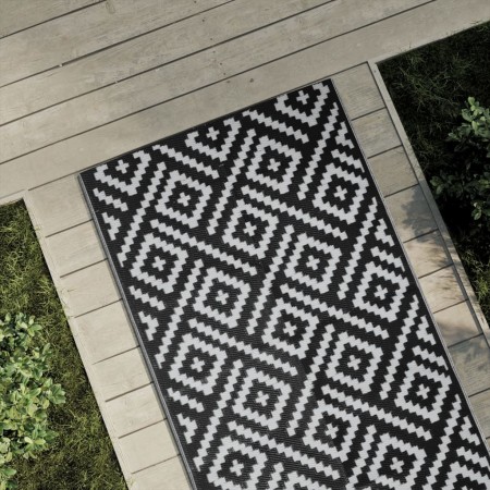 Alfombra de exterior ARAKIL blanco y negro 80x250 cm PP de , Protectores para exterior - Ref: Foro24-368575, Precio: 34,57 €,...