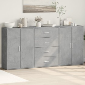 Aparadores 3 uds madera de ingeniería gris hormigón 60x31x84 cm de , Aparadores - Ref: Foro24-3276577, Precio: 217,07 €, Desc...