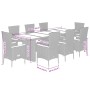 Set comedor jardín 9 pzas y cojines ratán sintético gris de , Conjuntos de jardín - Ref: Foro24-3277544, Precio: 927,47 €, De...