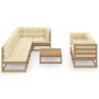 Muebles de jardín 8 pzas y cojines madera maciza pino de vidaXL, Conjuntos de jardín - Ref: Foro24-3076702, Precio: 832,17 €,...