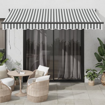 Toldo retráctil aluminio y tela antracita y blanco 3,5x2,5 m de , Toldos - Ref: Foro24-3216109, Precio: 224,36 €, Descuento: ...