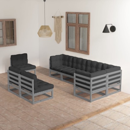 Muebles de jardín 8 pzas y cojines madera maciza pino de vidaXL, Conjuntos de jardín - Ref: Foro24-3076676, Precio: 783,66 €,...