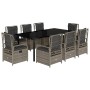 Set comedor jardín 9 pzas y cojines ratán sintético gris de , Conjuntos de jardín - Ref: Foro24-3262998, Precio: 1,00 €, Desc...