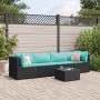 Set de muebles de jardín 5 pzas y cojines ratán sintético negro de , Conjuntos de jardín - Ref: Foro24-3308012, Precio: 328,1...