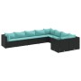 Set de sofás de jardín con cojines 9 pzas ratán sintético negro de , Conjuntos de jardín - Ref: Foro24-3308316, Precio: 669,1...