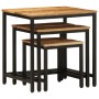 Mesas apilables 3 piezas madera maciza de mango rugosa de , Mesas auxiliares - Ref: Foro24-376042, Precio: 102,02 €, Descuent...