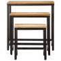 Mesas apilables 3 piezas madera maciza de mango rugosa de , Mesas auxiliares - Ref: Foro24-376042, Precio: 102,02 €, Descuent...