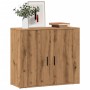 Aparador madera de ingeniería roble artesanal 80x33x70 cm de , Aparadores - Ref: Foro24-857074, Precio: 74,64 €, Descuento: %