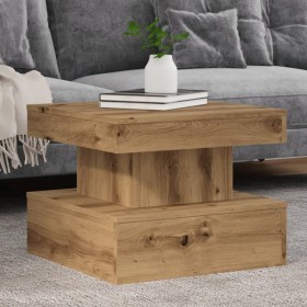 Mesa de centro con luces LED roble artisian 50x50x40 cm de , Mesas de centro - Ref: Foro24-857713, Precio: 65,74 €, Descuento: %