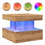Mesa de centro con luces LED roble artisian 50x50x40 cm de , Mesas de centro - Ref: Foro24-857713, Precio: 65,74 €, Descuento: %