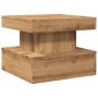 Mesa de centro con luces LED roble artisian 50x50x40 cm de , Mesas de centro - Ref: Foro24-857713, Precio: 65,74 €, Descuento: %