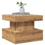 Mesa de centro con luces LED roble artisian 50x50x40 cm de , Mesas de centro - Ref: Foro24-857713, Precio: 65,74 €, Descuento: %