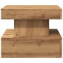 Mesa de centro con luces LED roble artisian 50x50x40 cm de , Mesas de centro - Ref: Foro24-857713, Precio: 65,74 €, Descuento: %