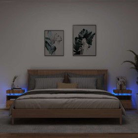 Mesitas de noche con luces LED 2 uds roble artisan 40x39x48,5cm de , Mesitas de noche - Ref: Foro24-857661, Precio: 130,01 €,...