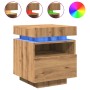 Mesitas de noche con luces LED 2 uds roble artisan 40x39x48,5cm de , Mesitas de noche - Ref: Foro24-857661, Precio: 130,01 €,...
