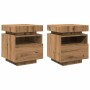 Mesitas de noche con luces LED 2 uds roble artisan 40x39x48,5cm de , Mesitas de noche - Ref: Foro24-857661, Precio: 130,01 €,...