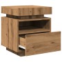 Mesitas de noche con luces LED 2 uds roble artisan 40x39x48,5cm de , Mesitas de noche - Ref: Foro24-857661, Precio: 130,01 €,...