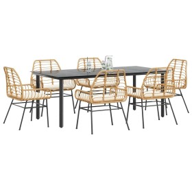 Juego de comedor de jardín 7 pzas con cojines ratán PE marrón de , Conjuntos de jardín - Ref: Foro24-3334560, Precio: 557,34 ...