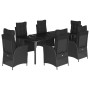 Set de comedor de jardín 7 pzas y cojines ratán sintético negro de , Conjuntos de jardín - Ref: Foro24-3213404, Precio: 987,8...
