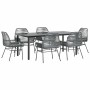 Juego comedor jardín 7 pzas cojines ratán sintético vidrio gris de , Conjuntos de jardín - Ref: Foro24-3334581, Precio: 555,3...
