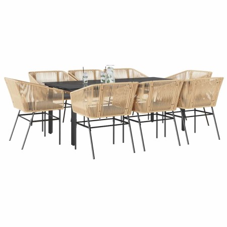 Juego comedor jardín 9 pzas cojines ratán sintético marrón de , Conjuntos de jardín - Ref: Foro24-3334624, Precio: 770,56 €, ...