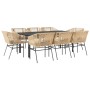 Juego comedor jardín 9 pzas cojines ratán sintético marrón de , Conjuntos de jardín - Ref: Foro24-3334624, Precio: 770,56 €, ...