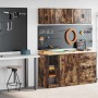 Armarios 2 uds para garaje madera ingeniería roble ahumado | Foro24.es | Tu tienda online para hogar, jardín y más Foro24.es