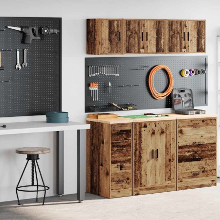 Armarios 2 uds para garaje madera ingeniería antigua madera | Foro24.es | Tu tienda online para hogar, jardín y más Foro24.es