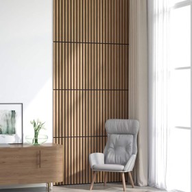 Paneles acústicos de pared 8 uds listones 60,5x60 cm de , Recubrimiento de paredes - Ref: Foro24-42002582, Precio: 150,61 €, ...