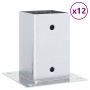Bases para postes cuadradas 12 uds. Plata 81x81 mm de , Postes de cerca - Ref: Foro24-42000009, Precio: 61,95 €, Descuento: -5%%