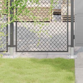 Bases para postes cuadradas 4 uds. Plata 46x46 mm de , Postes de cerca - Ref: Foro24-42000000, Precio: 23,97 €, Descuento: %