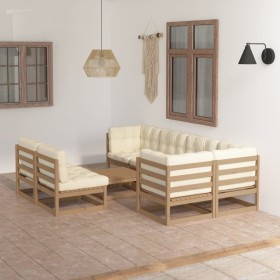 Muebles de jardín 8 pzas y cojines madera maciza pino de vidaXL, Conjuntos de jardín - Ref: Foro24-3076662, Precio: 785,24 €,...