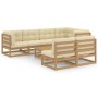 Muebles de jardín 8 pzas y cojines madera maciza pino de vidaXL, Conjuntos de jardín - Ref: Foro24-3076662, Precio: 785,24 €,...