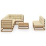 Muebles de jardín 8 pzas y cojines madera maciza pino de vidaXL, Conjuntos de jardín - Ref: Foro24-3076662, Precio: 785,24 €,...