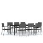 Juego de comedor para jardín 9 piezas gris de , Conjuntos de jardín - Ref: Foro24-3099588, Precio: 408,99 €, Descuento: -5%%