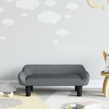 Sofá para niños de terciopelo gris oscuro 70x40x24 cm de , Mobiliario para bebés y niños pequeños - Ref: Foro24-3196351, Prec...