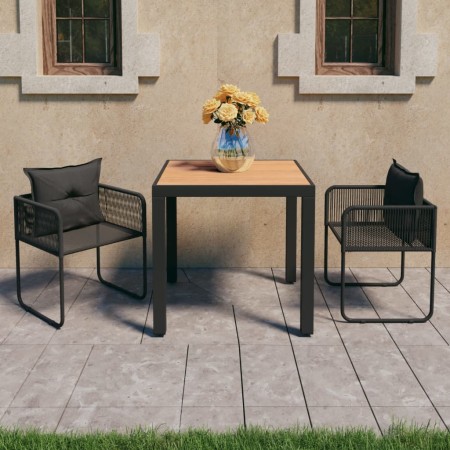 Set de comedor de jardín de 3 piezas PVC ratán negro y marrón de , Conjuntos de jardín - Ref: Foro24-3060106, Precio: 290,85 ...