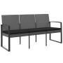 Banco jardín 3 plazas cojines PP aspecto de ratán gris oscuro de , Bancos de jardín - Ref: Foro24-360214, Precio: 160,57 €, D...