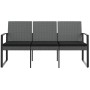 Banco jardín 3 plazas cojines PP aspecto de ratán gris oscuro de , Bancos de jardín - Ref: Foro24-360214, Precio: 160,57 €, D...