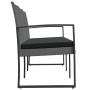 Banco jardín 3 plazas cojines PP aspecto de ratán gris oscuro de , Bancos de jardín - Ref: Foro24-360214, Precio: 160,57 €, D...