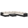 Set de muebles de jardín 9 pzas y cojines ratán sintético negro de , Conjuntos de jardín - Ref: Foro24-46774, Precio: 822,99 ...