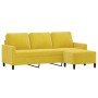 Sofá de 3 plazas con taburete terciopelo amarillo 180 cm de , Sofás - Ref: Foro24-3201061, Precio: 300,98 €, Descuento: %