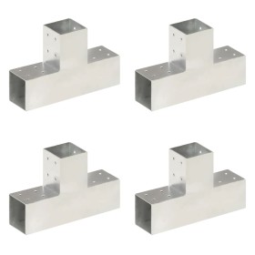 Conectores de postes en T 4 uds metal galvanizado 81x81 mm de , Postes de cerca - Ref: Foro24-145464, Precio: 63,53 €, Descue...