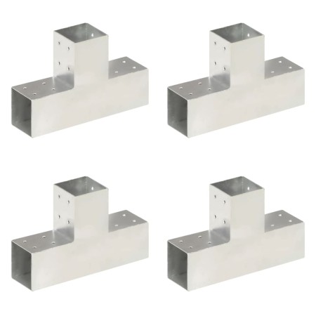 Conectores de postes en T 4 uds metal galvanizado 81x81 mm de , Postes de cerca - Ref: Foro24-145464, Precio: 63,53 €, Descue...