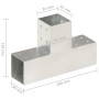 Conectores de postes en T 4 uds metal galvanizado 81x81 mm de , Postes de cerca - Ref: Foro24-145464, Precio: 63,53 €, Descue...