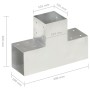 Conector de postes en forma de T metal galvanizado 101x101 mm de , Postes de cerca - Ref: Foro24-145479, Precio: 36,03 €, Des...