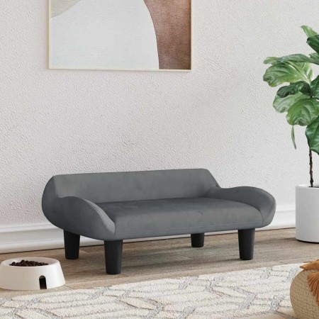 Cama para perros de terciopelo gris oscuro 70x40x24 cm de , Camas para perros - Ref: Foro24-171953, Precio: 72,56 €, Descuent...
