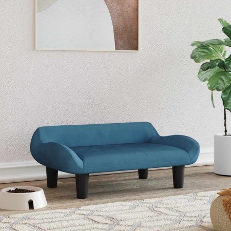 Cama para perros de terciopelo azul 70x40x24 cm de , Camas para perros - Ref: Foro24-171951, Precio: 62,12 €, Descuento: %